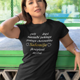 Moteriški marškinėliai "Geriausia moteris" su Jūsų pasirinktu vardu