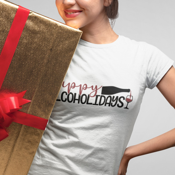 Moteriški marškinėliai "Happy alcoholidays"