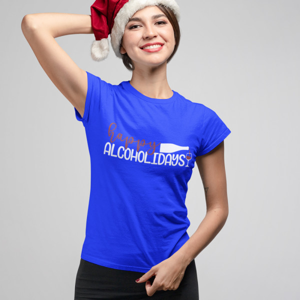 Moteriški marškinėliai "Happy alcoholidays"