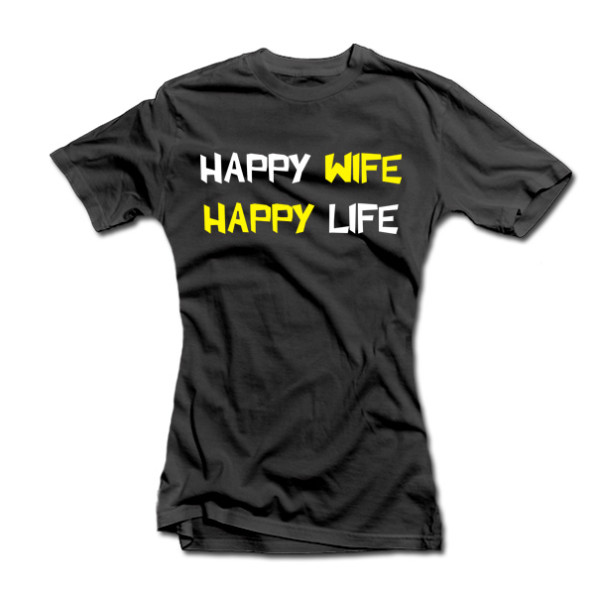 Moteriški marškinėliai "Happy wife" Moteriški marškinėliai "Happy wife"