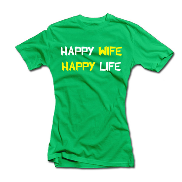 Moteriški marškinėliai "Happy wife" Moteriški marškinėliai "Happy wife"