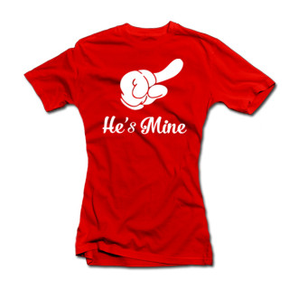 Moteriški marškinėliai "He's mine"