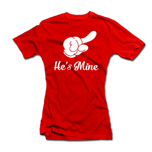 Moteriški marškinėliai "He's mine" Moteriški marškinėliai "He's mine"