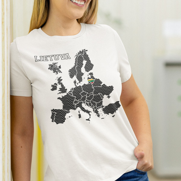 Moteriški marškinėliai "Lietuva Europos Širdyje"
