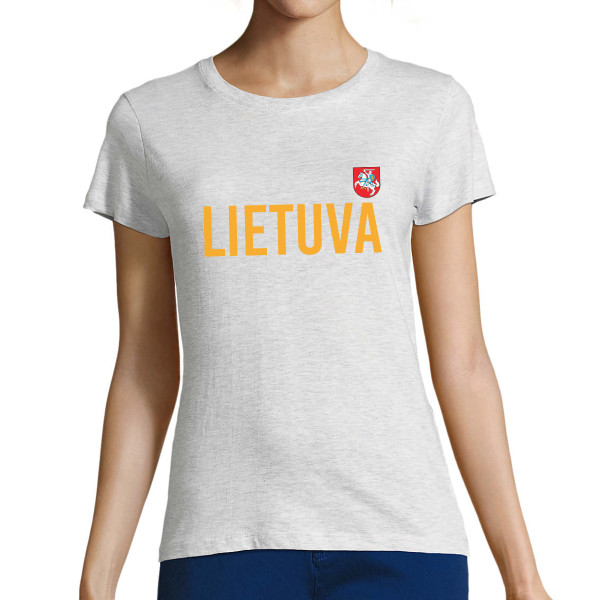 Moteriški marškinėliai "Lietuva su herbu"