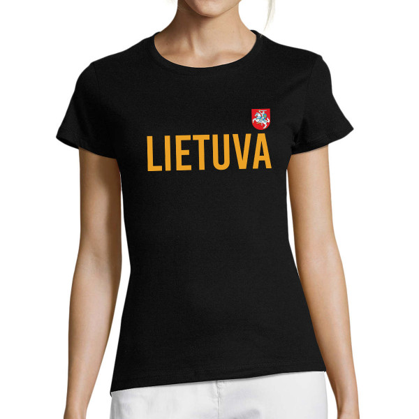 Moteriški marškinėliai "Lietuva su herbu"