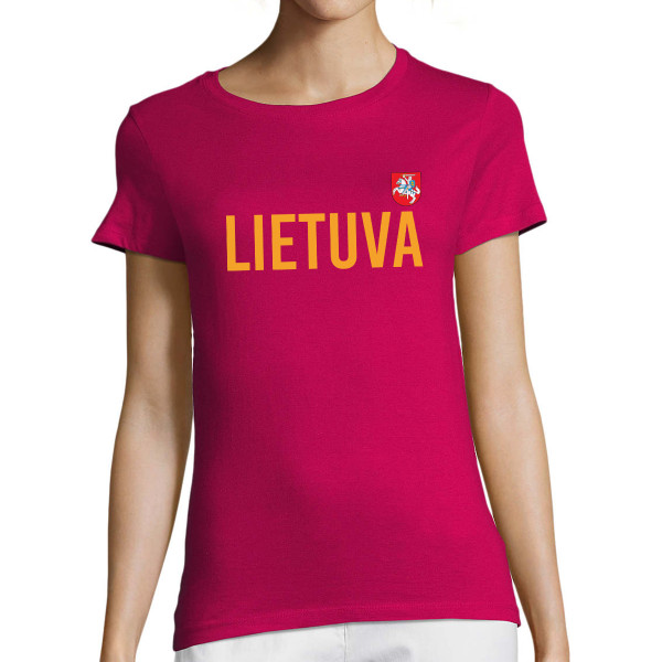 Moteriški marškinėliai "Lietuva su herbu"