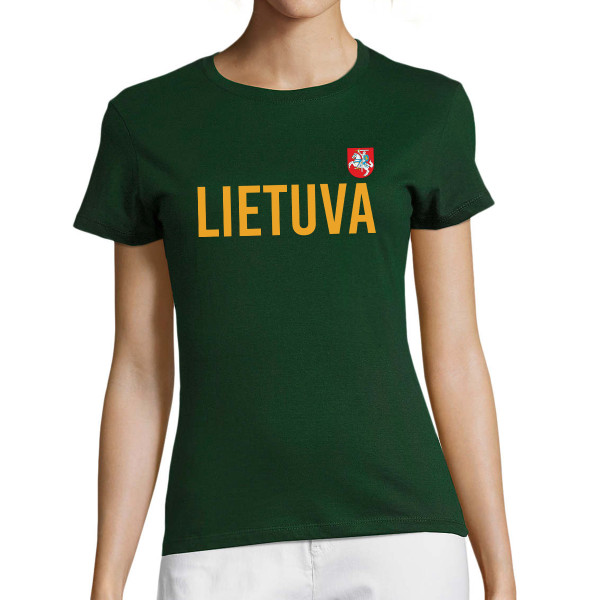 Moteriški marškinėliai "Lietuva su herbu"