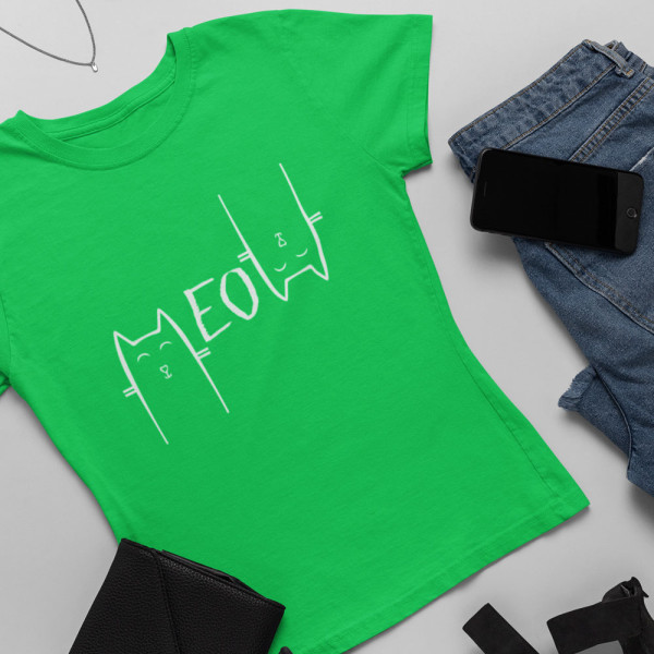 Moteriški marškinėliai "MEOW"