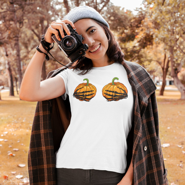 Moteriški marškinėliai " Pumpkin hands"