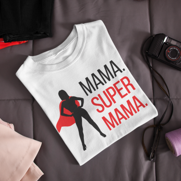 Moteriški marškinėliai "Super mama" Moteriški marškinėliai "Super mama"