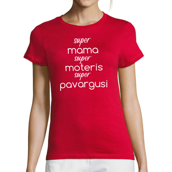 Moteriški marškinėliai "Super mama - super moteris"