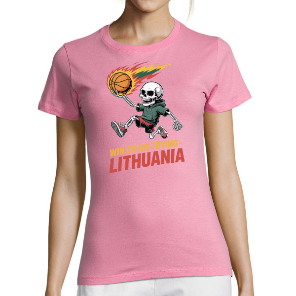 Moteriški marškinėliai "Lithuania: win or die trying"