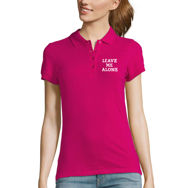 Moteriški Polo marškinėliai "Leave me alone" Moteriški Polo marškinėliai "Leave me alone"