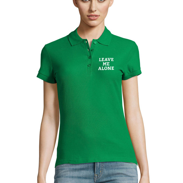 Moteriški Polo marškinėliai "Leave me alone" Moteriški Polo marškinėliai "Leave me alone"