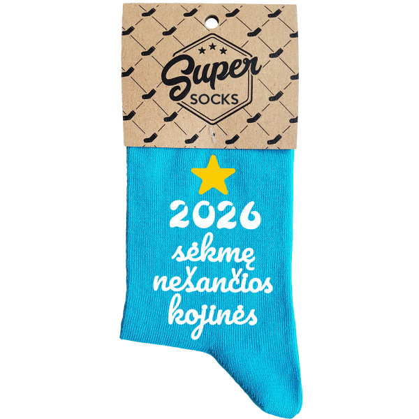 Moteriškos kojinės "2026 metais sėkmę nešančios kojinės"
