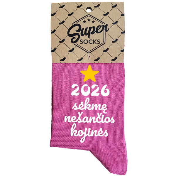 Moteriškos kojinės "2026 metais sėkmę nešančios kojinės"