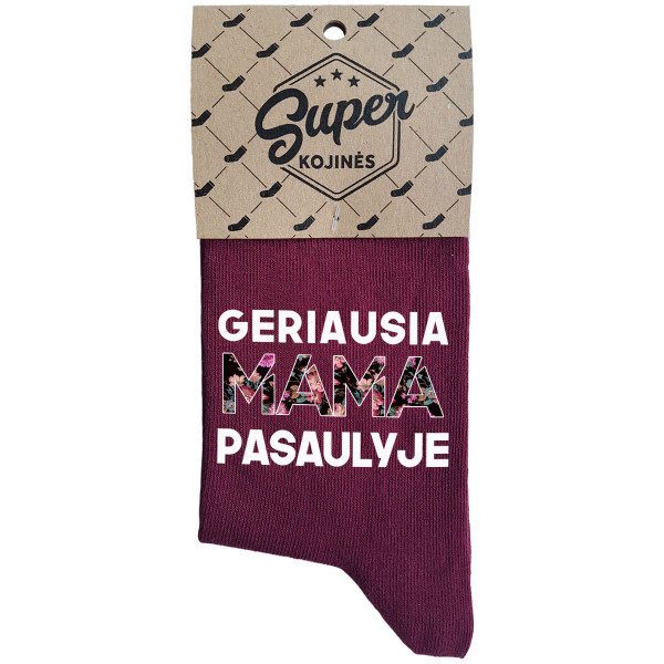 Moteriškos kojinės "Geriausia mama pasaulyje" Moteriškos kojinės "Geriausia mama pasaulyje"
