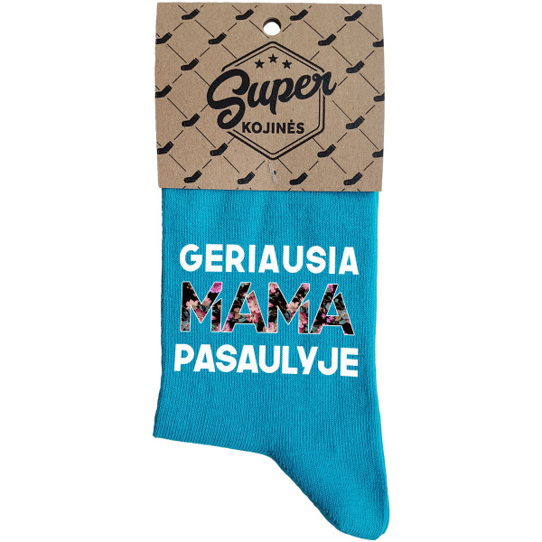 Moteriškos kojinės "Geriausia mama pasaulyje" Moteriškos kojinės "Geriausia mama pasaulyje"