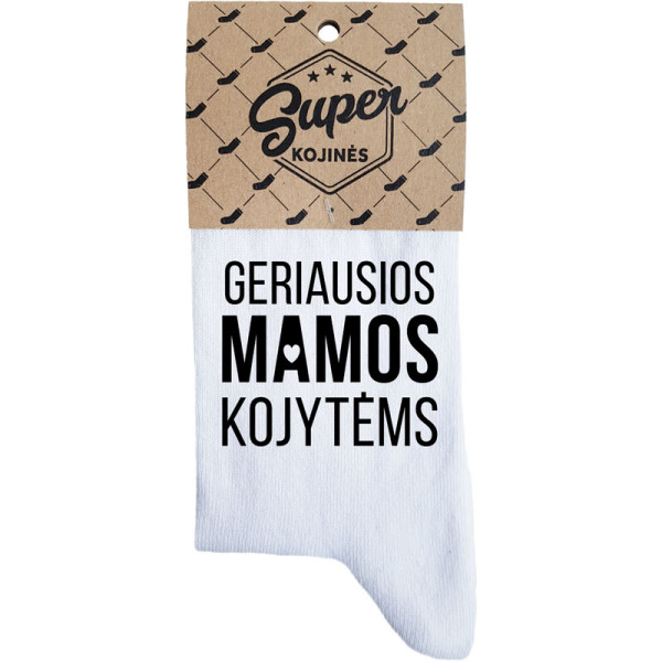 Moteriškos kojinės „Geriausios mamos kojytėms“ Moteriškos kojinės „Geriausios mamos kojytėms“