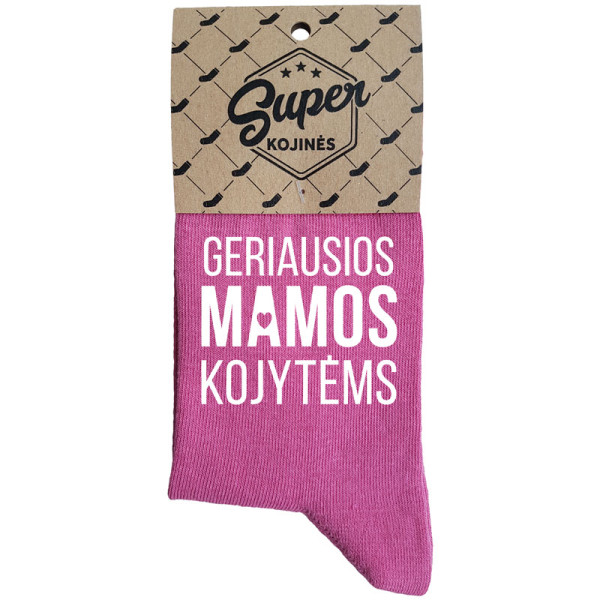 Moteriškos kojinės „Geriausios mamos kojytėms“ Moteriškos kojinės „Geriausios mamos kojytėms“