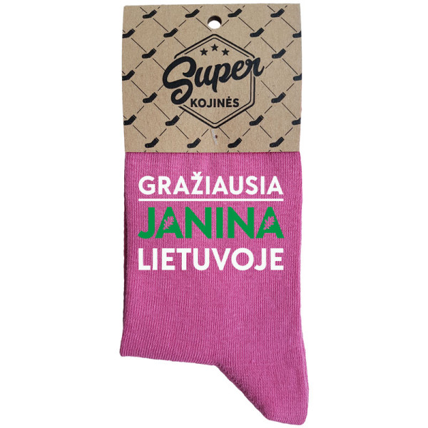 Moteriškos kojinės "Gražiausia Janina Lietuvoje" Moteriškos kojinės "Gražiausia Janina Lietuvoje"