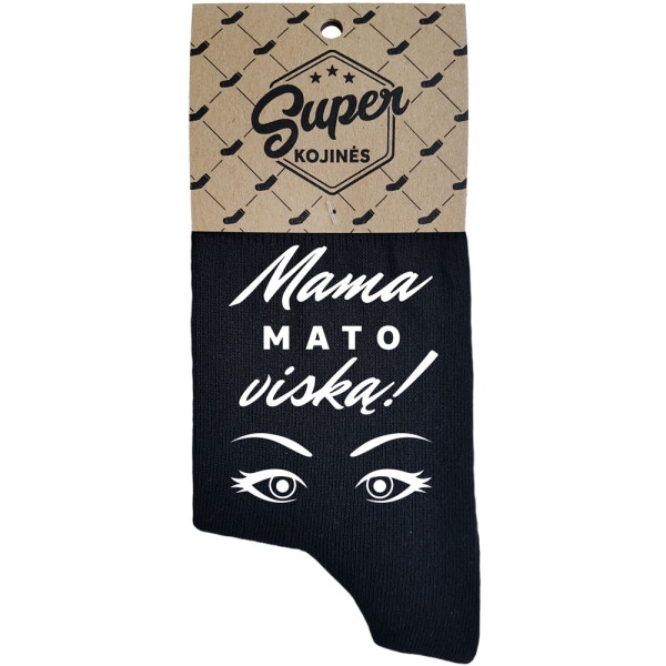 Moteriškos kojinės "Mama mato viską" Moteriškos kojinės "Mama mato viską"