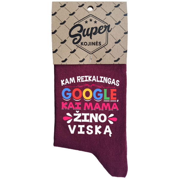 Moteriškos kojinės "Mama žino viską" Moteriškos kojinės "Mama žino viską"