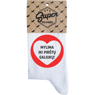 Moteriškos kojinės "Mylima iki pirštų galiukų"