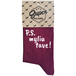 Moteriškos kojinės "P.S. myliu tave!"