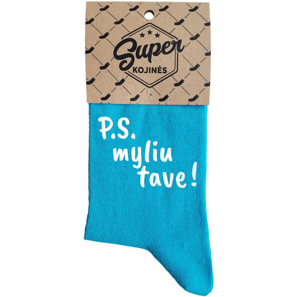 Moteriškos kojinės "P.S. myliu tave!" Moteriškos kojinės "P.S. myliu tave!"