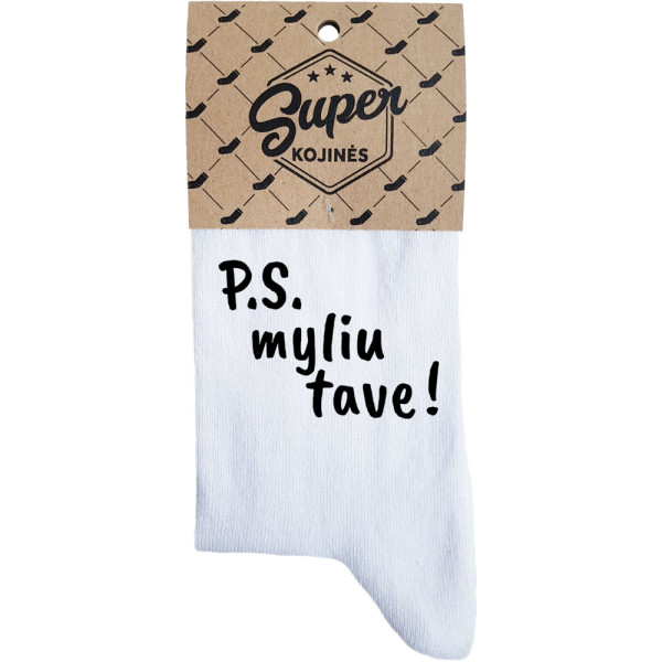 Moteriškos kojinės "P.S. myliu tave!" Moteriškos kojinės "P.S. myliu tave!"