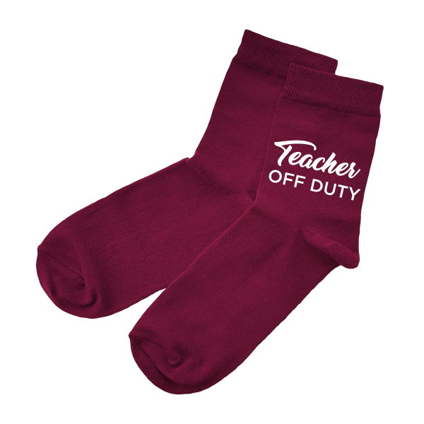 Moteriškos kojinės „Teacher off duty“ Moteriškos kojinės „Teacher off duty“