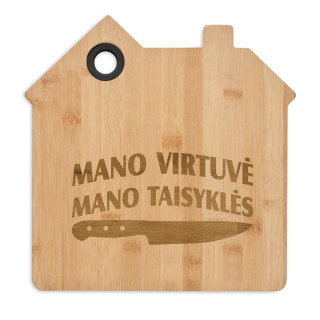 Namelio formos bambukinė pjaustymo lentelė "Mano virtuvė, mano taisyklės"