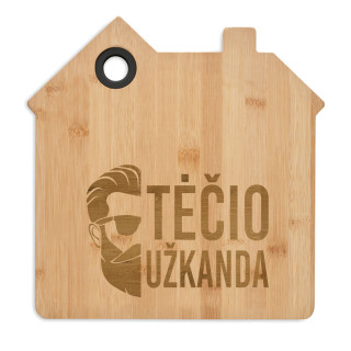 Namelio formos bambukinė pjaustymo lentelė "Tėčio užkanda"