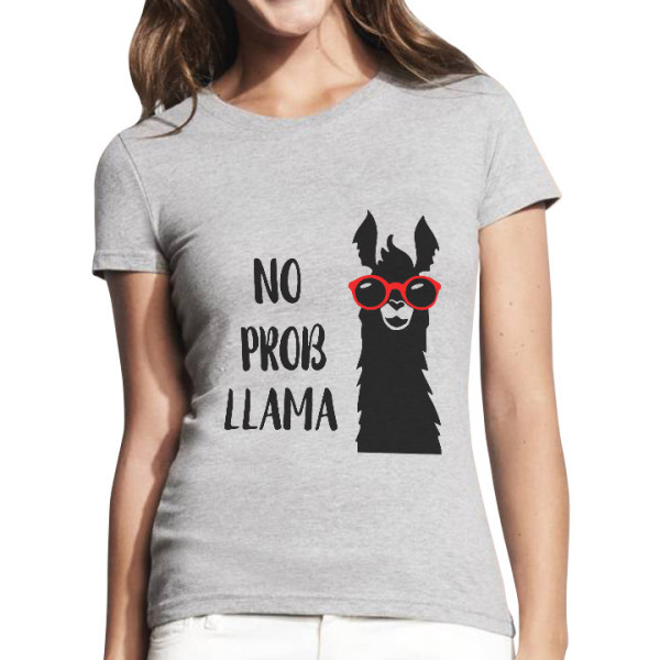 Moteriški marškinėliai "No prob-llama" Moteriški marškinėliai "No prob-llama"