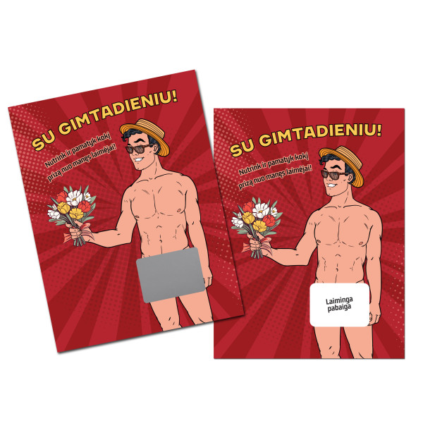 Nutrinama kortelė "Su gimtadieniu - VYRAS" Nutrinama kortelė "Su gimtadieniu - VYRAS"