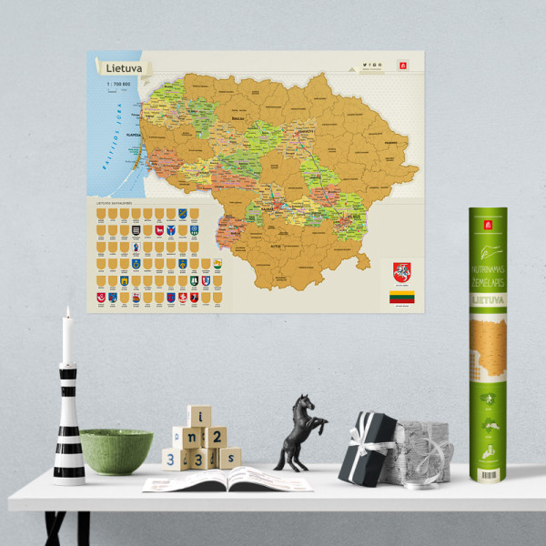 Nutrinamas LIETUVOS žemėlapis
