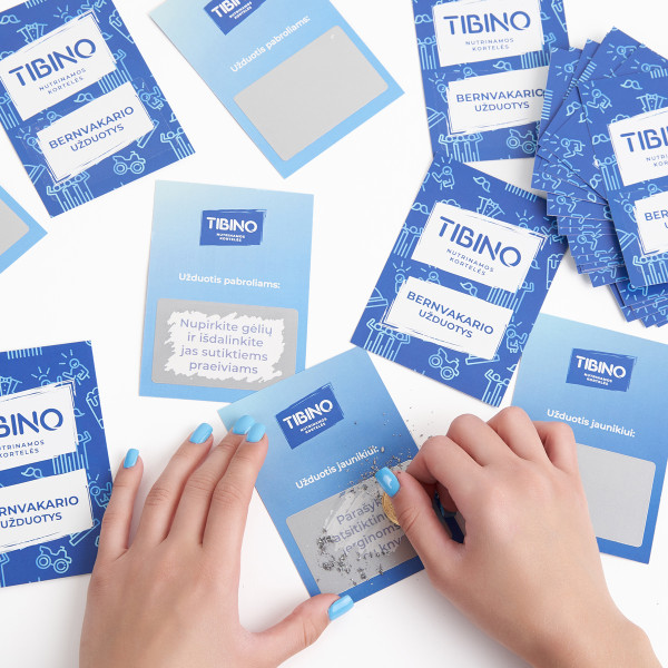 Nutrinamų kortelių rinkinys TIBINO "Bernvakario užduotys"