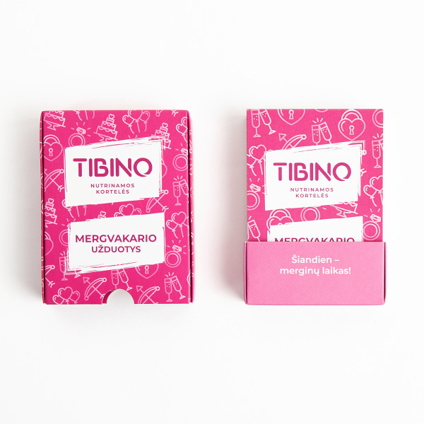 Nutrinamų kortelių rinkinys TIBINO "Mergvakario užduotys"
