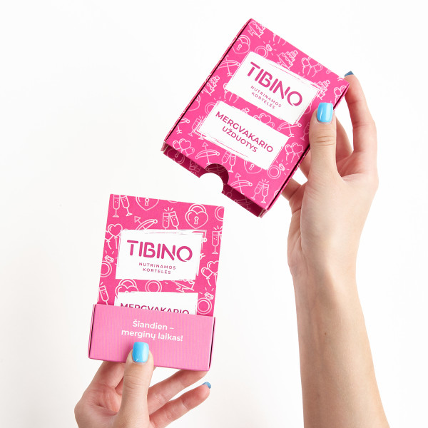 Nutrinamų kortelių rinkinys TIBINO "Mergvakario užduotys"