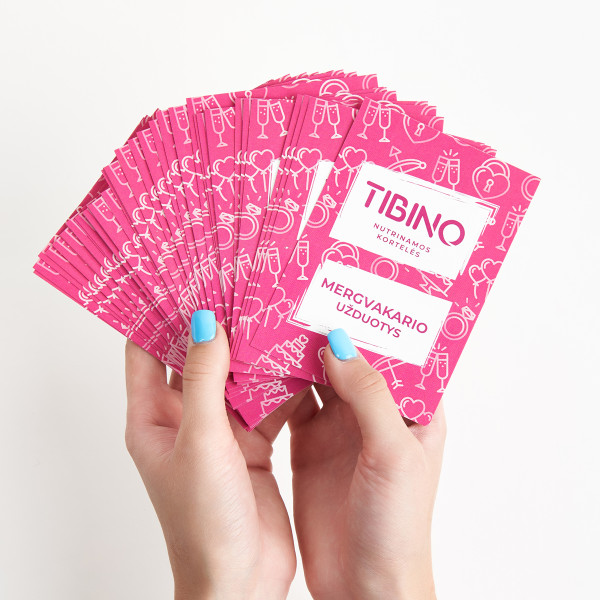 Nutrinamų kortelių rinkinys TIBINO "Mergvakario užduotys"