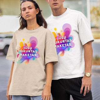 Oversized premium UNISEX marškinėliai su Jūsų sukurtu dizainu