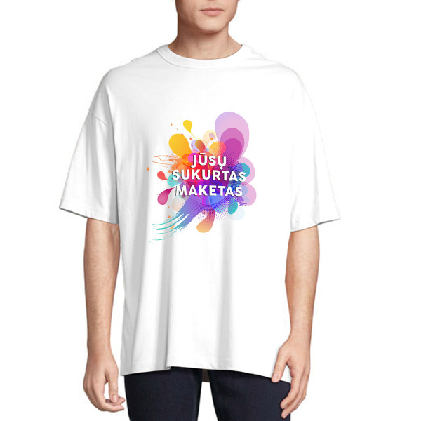 Oversized premium UNISEX marškinėliai su Jūsų sukurtu dizainu