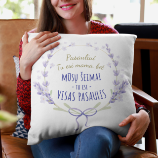 Pagalvės užvalkalas "MAMA - visas pasaulis"