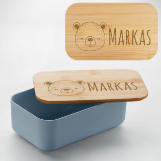 Pietų dėžutė "BEIBABOX - meškiukas" su Jūsų pasirinktu vardu