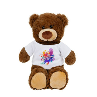 Pliušinis meškiukas "Bernie" su Jūsų sukurtu dizainu (25cm)