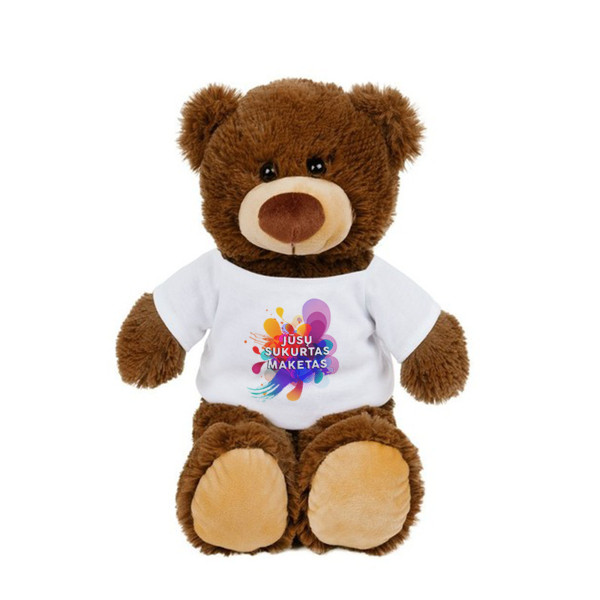 Pliušinis meškiukas "Bernie" su Jūsų sukurtu dizainu (25cm) Pliušinis meškiukas "Bernie" su Jūsų sukurtu dizainu (25cm)