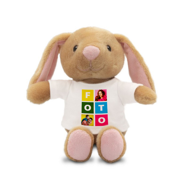 Pliušinis zuikutis "Binky" su Jūsų pasirinkta nuotrauka (18 cm) Pliušinis zuikutis "Binky" su Jūsų pasirinkta nuotrauka (18 cm)