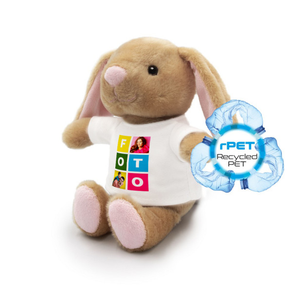 Pliušinis zuikutis "Binky" su Jūsų pasirinkta nuotrauka (18 cm) Pliušinis zuikutis "Binky" su Jūsų pasirinkta nuotrauka (18 cm)